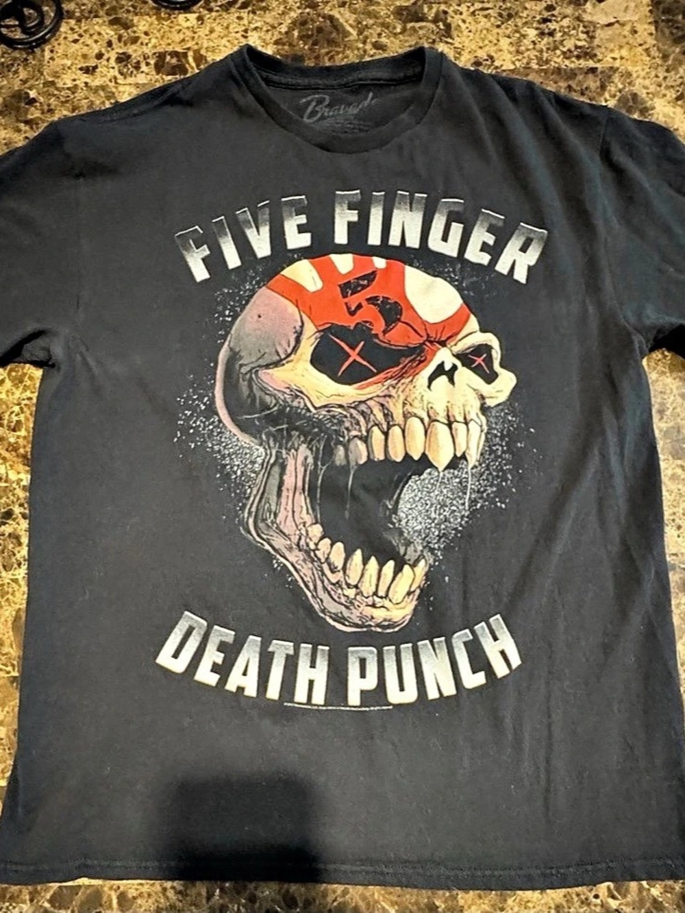 Bravado Five Finger Death Punch Skull Graphic Tee in Black
